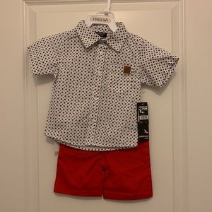 NEW! Baby boy 18 months matching set! Shirt and shorts! Super cute!